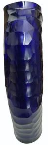 Blue Glass Flower Pot