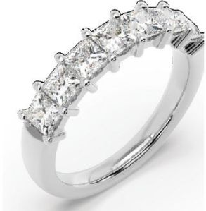 7 Stone Princess Cut Lab Grown Diamond Ring