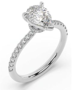 Lab Grown Diamond Pear Cut Solitaire Ring