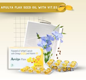 Amulya Flax Seed Oil With Vitamin D3 Capsules