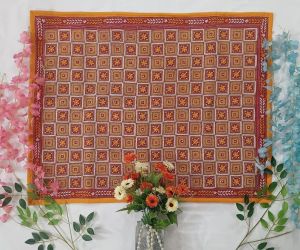 Vintage art Indian Nakshi Kantha Tapestry Wall Hanging