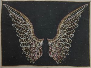 Handmade Spooky Angel Wings Wall Hanging