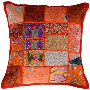 indian patchwork cushion cover