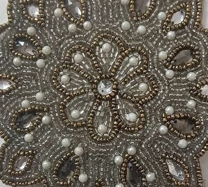 Handmade White and Silver Pearls Star Theme Beaded Coasters