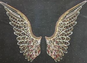 Handmade Spooky Angel Wings Wall Hanging
