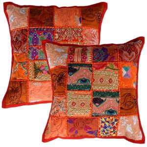 indian patchwork cushion cover