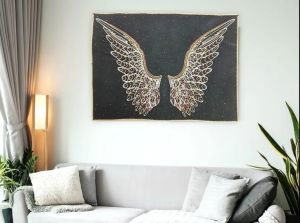Handmade Spooky Angel Wings Wall Hanging