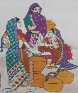 Handmade Nakshi Kantha Vintage Wall Hanging