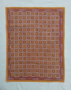 Vintage art Indian Nakshi Kantha Tapestry Wall Hanging