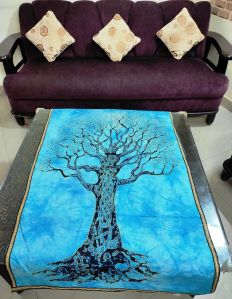 Handmade Indigo and Golden Forest Wall Hanging