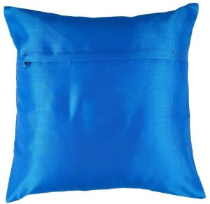 Indian Ethnic Brocade Blue Silk Cushion Cover