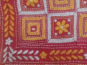 Vintage art Indian Nakshi Kantha Tapestry Wall Hanging