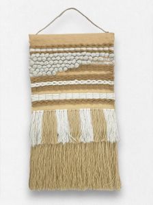 Handmade Neutral shade woven tapestry Wall Hanging