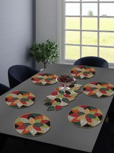 Handmade Tropical Fall Leaves Beaded Placemats