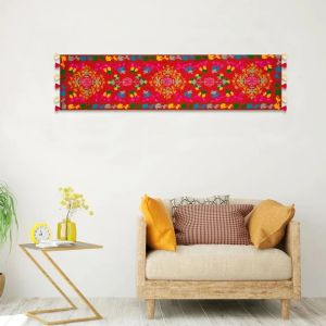 Red floral Handmade Wool Threadwork suzani Table Runner