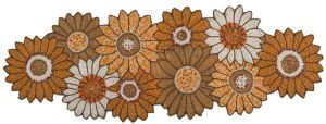 Handmade Yellow Floral Beaded Embroidery Table Runner With Placement