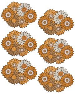 Handmade Yellow Floral Beaded Embroidery Table Runner With Placement