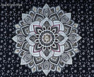 Handmade Black White Unique Mandala Tapestry Wall Hanging