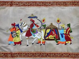 Handmade tapestry showing Royal Indian Wedding Wall Hanging