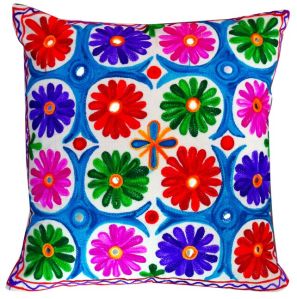 Handmade Multicolored Floral Suzan Cushion Cover