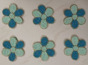 Handmade Blue Green Floral Garden Table Runner
