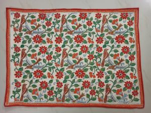Handmade Vintage Art Indian Nakshi Kantha Tapestry Wall Hanging