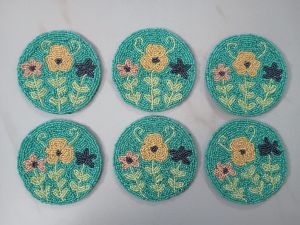 Handmade farmhouse floral Beaded Coasters