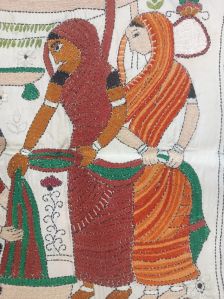 Handmade Embroidered Nakshi Kantha Motifs Wall Hanging