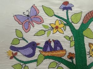 Tree of Life with Animals Nakshi Kantha Art Wall Hanging