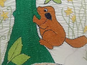Tree of Life with Animals Nakshi Kantha Art Wall Hanging