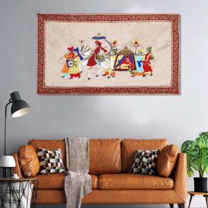 Handmade tapestry showing Royal Indian Wedding Wall Hanging