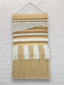 Handmade Neutral shade woven tapestry Wall Hanging