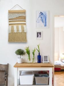 Handmade Neutral shade woven tapestry Wall Hanging