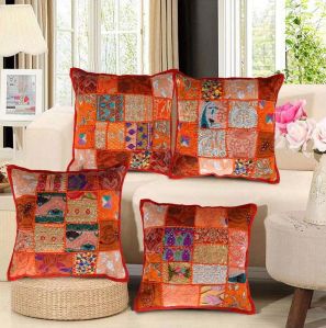 indian patchwork cushion cover