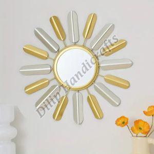 Golden Metal Wall Hanging Mirror