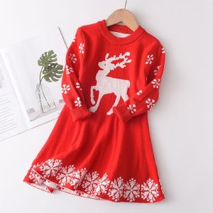 Girls Geometric Printed Top & Skirt Set