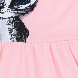 Girls Cotton Cat Print Summer Dress