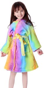 Girls Unicorn Theme Hooded Bathrobe
