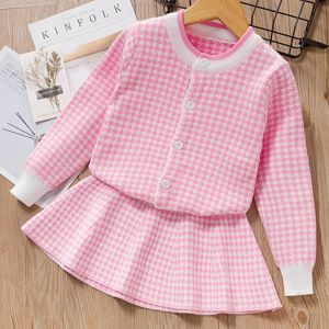 Girls Geometric Printed Top & Skirt Set