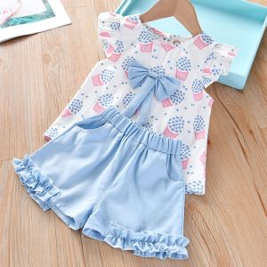 Baby Girl Printed Summer Top & Shorts Set