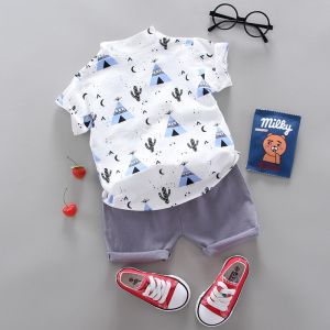 Baby Boy Printed Shirt & Shorts Set