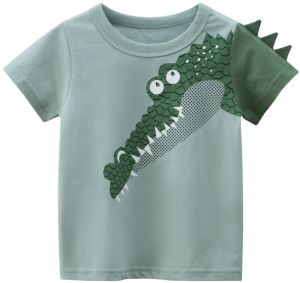Boys Animal Print Cotton T Shirt
