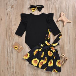 Baby Girl Sunflower Print Romper Dress