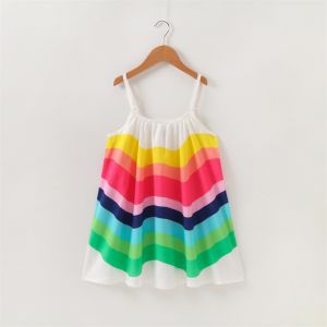 Girls Summer Sleeveless Polka Dot Printed Dress