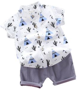 Baby Boy Printed Shirt & Shorts Set