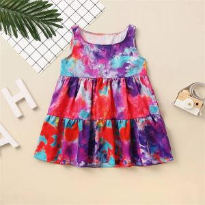 Girls Summer Sleeveless Polka Dot Printed Dress