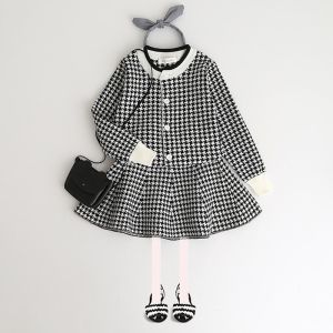 Girls Geometric Printed Top & Skirt Set