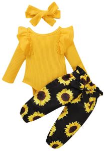 Baby Girl Romper Set with Headband