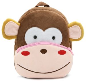 Kids Animal Face Soft Plush Backpack