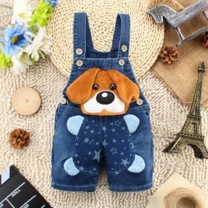 Baby Boy Dog Style Denim Dungaree